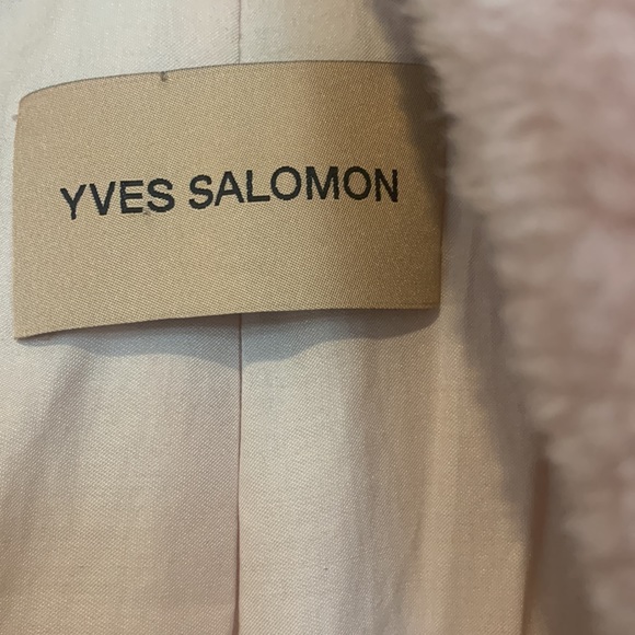 YVES SALOMON women lati wool long teddy coat. Cupcake pink size 38 - Picture 3 of 4